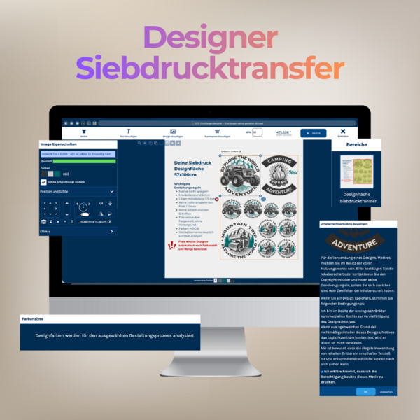 Designer Siebdrucktransfer 30x40 Miniaturansicht